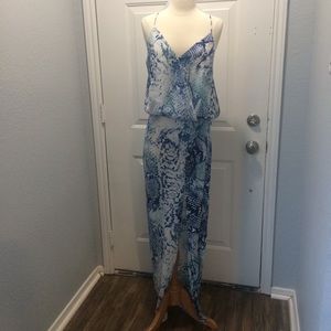 Olivaceous maxi snake print sexy dress Small
